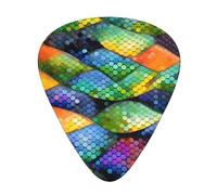 Ensemble de médiators imprimés en écailles de poisson arc-en-ciel - 12 médiators fins, moyens et épais, adaptés pour guitare, basse, guitare électrique et ukulélé