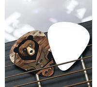 Ensemble de médiators rustiques à motif ours lodge - (fin/moyen/épais), largement compatible avec tous les types d'instruments à cordes,