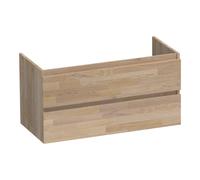 Ensemble de meuble de salle de bain BRAUER Joy - 100x7.5x45.5cm - 1 lavabo - 1 trou de robinet - 2 tiroirs à fermeture douce - sans poignée - 1 découpe pour le siphon - chêne massif - chêne gris à ass