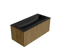 Ensemble de meuble de salle de bain Mondiaz KURVE - 100x46x40cm - 1 tiroir - lavabo en solid surface - milieu - sans trou de robinet - Dusk KRVBGM1001L0D0KMDusUrb