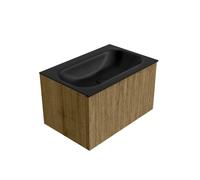 Ensemble de meuble de salle de bain Mondiaz KURVE - 70x46x40cm - 1 tiroir - lavabo en solid surface - milieu - sans trou de robinet - Dusk KRVBGS701L0D0KMDusUrb