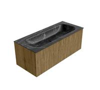 Ensemble de meuble de salle de bain Mondiaz KURVE-DLUX - 110x46x40cm - 1 tiroir - lavabo en solid surface - centre - 1 trou de robinet - Dusk KRVBGM1101L0D1KMDusLav