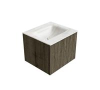 Ensemble de meuble de salle de bain Mondiaz KURVE-DLUX - 50x46x40cm - 1 tiroir - lavabo en solid surface - milieu - sans trou de robinet - Shadow KRVGRU501L0D0KMShaOst