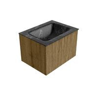 Ensemble de meuble de salle de bain Mondiaz KURVE-DLUX - 60x46x40cm - 1 tiroir - lavabo en solid surface - milieu - 1 trou de robinet - Dusk KRVCLO601L0D1KMDusLav