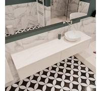 ENSEMBLE DE MEUBLE MONDIAZ LUSH - 180 cm - 2 tiroirs - lavabo BARCO - vasque à droite - 0 trous de robinet - sous-couche A40162UND0BARCO