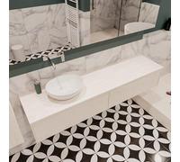 ENSEMBLE DE MEUBLE MONDIAZ LUSH - 180 cm - 2 tiroirs - lavabo BARCO - vasque à gauche - 0 trous de robinet - sous-couche A40161UND0BARCO