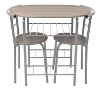 Ensemble de meuble pour salle à manger - KAI - MDF - Gris - 4 places - Design compact