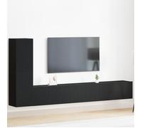 Ensemble de meuble TV - 3 pièces - Bois d'ingénierie - Chêne noir - Style contemporain