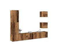 Ensemble de meuble TV mural 5 pcs vieux bois bois d'ingénierie, meuble tv, meuble multimédia, console tv, meuble 3329201