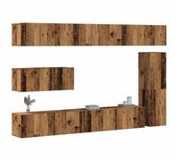 Ensemble de meuble TV mural 7 pcs vieux bois bois d'ingénierie vidaXL