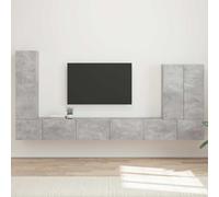vidaXL Ensemble de meuble TV mural Montage mural 6 pcs Chêne Sonoma, Meuble de divertissement réglable, meubles modernes pour tes espaces, ensemble salon, rangement multimédia, support TV compact, org