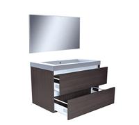 Ensemble de meuble Wiesbaden Vision (incl. miroir) 80 cm bois grain gris 38.7011