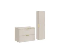 Ensemble de meubles 80 cm avec plan et colonne haute Adel cachemire