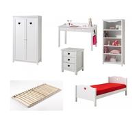 Vipack Ensemble de meubles Amori — armoire 2 portes, bibliothèque et bureau, blanc