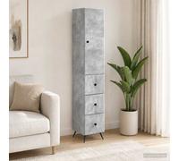 vidaXL Ensemble de Meubles 2 pcs Gris béton 34,5 x 34,5 x 90 cm, Étagères réglables, Meuble Moderne, Organisateur Pratique pour Salon, Bureau et Chambre, Solution Efficace pour chez Vous