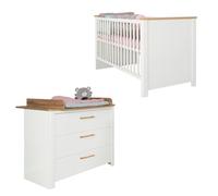 roba Ensemble lit enfant commode à langer Ava bois - Gr. 70x140 cm
