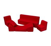 Ensemble de meubles chambre enfant: 2xfauteuil+canapé+pouf rouge Multicolore