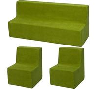 My Velinda Ensemble meubles chambre enfant Velinda - 2 fauteuils + canapé - Confort, Vert