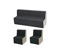 Ensemble de meubles chambre enfant: 2xfauteuil+canapé gris-beige