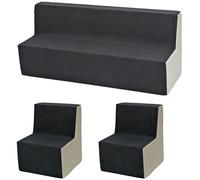 Ensemble De Meubles Chambre Enfant: 2xfauteuil+Canap Gris-Beige