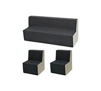 Ensemble de meubles chambre enfant: 2xfauteuil+canapé gris-beige