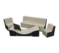 Ensemble de meubles chambre enfant: 2xfauteuil+canapé+pouf beige-gris