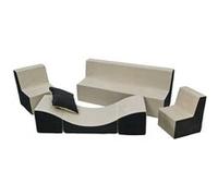 Ensemble de meubles chambre enfant: 2xfauteuil+canapé+pouf beige-gris Gris G