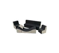 My Velinda Ensemble de meubles chambre enfant – 2 fauteuils, canapé, pouf dépliant – Gris-Beige