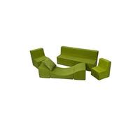 Ensemble de meubles chambre enfant: 2xfauteuil+canapé+pouf vert