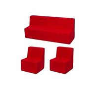 Ensemble de meubles chambre enfant: 2xfauteuil+canapé rouge