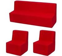 Ensemble de meubles chambre enfant: 2xfauteuil+canapé rouge Rouge G