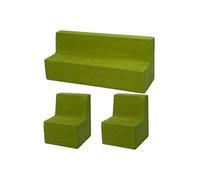 My Velinda Ensemble meubles chambre enfant Velinda - 2 fauteuils + canapé - Confort, Vert
