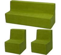 My Velinda Ensemble meubles chambre enfant Velinda - 2 fauteuils + canapé - Confort, Vert