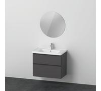 Ensemble de meubles D-Neo, lavabo de meuble avec meuble sous-lavabo mural et miroir LED (rond), 800x2000mm, DE011004949, Couleur: Décor graphite mat