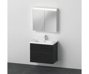 Ensemble de meubles D-Neo, meuble lavabo avec meuble sous-lavabo mural et armoire de toilette LED, 800x2000mm, DE011601616, Couleur: Chêne noir