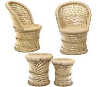Ensemble De Meubles De Balcon Aleja Benita 4 Pièces Ensemble Chaise D’Appoint