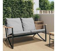 Vidaxl Banc De Jardin Avec Coussins 120 Cm Noir Acier