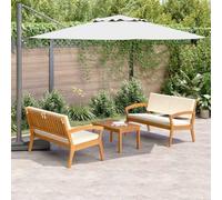 Ensemble de meubles de bistrot 3 pièces en bois d'acacia massif, marron, 75 x 45 x 38 cm, élégant ensemble de meubles d'extérieur pour jardin, terrasse et balcon, résistant aux intempéries