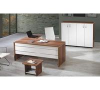 Ensemble de meubles de bureau 3 pièces table de bureau d'angle armoire complète groupe de bois blanc