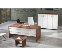 Ensemble de meubles de bureau 3 pièces table de bureau d'angle armoire complète groupe de bois blanc