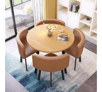 Ensemble de meubles de bureau de réception, table ronde avec 4 chaises, design peu encombrant, facile à assembler pour cuisine, salle à manger, salon