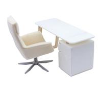 Ensemble de meubles de bureau détaillés pour maisons de poupée 1/12 avec bureau et chaise, matériaux de qualité supérieure, facile à assembler, décorations de bureau