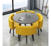 Ensemble de meubles de bureau moderne pour salle de réception avec table de négociation, table de conférence ronde et table de salle à manger, option de couleur jaune. Parfait pour le salon et les