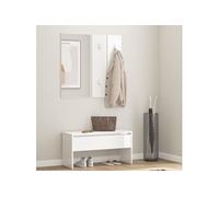 Ensemble de meubles de couloir Blanc brillant Bois d ingénierie