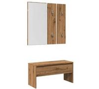 Ensemble de meubles de couloir chêne artisanal bois ingénierie Marron G