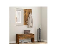 Ensemble de meubles de couloir Chêne fumé Bois d ingénierie