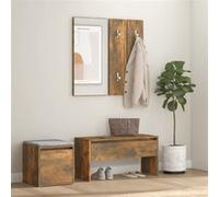 Vidaxl Ensemble De Meubles De Couloir Chêne Fumé Bois D'ingénierie Marron