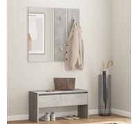 vidaXL Ensemble de meubles de couloir 808787, banc d'entrée, porte-manteau et rangement gris béton