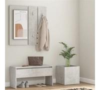 Ensemble de meubles de couloir Gris béton Bois d ingénierie Gris G