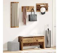 Vidaxl Ensemble De Meubles D'entrée En 4 Pièces En Chêne Massif